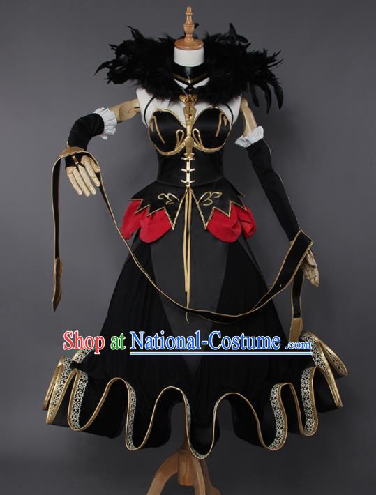 Chinese Traditional Cosplay Swordsman Costumes Ancient Black Dress for Women