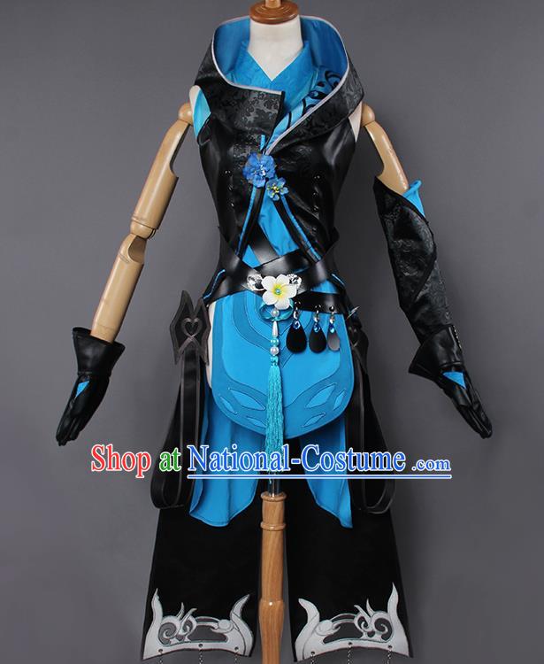 Chinese Traditional Cosplay Kung Fu Instructor Black Costumes Ancient Swordswoman Clothing for Women