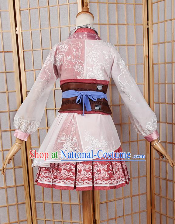 Ancient Chinese Cosplay Costume Chinese Shoes Traditional China Swordsman Clothing and Jewelry Accessories