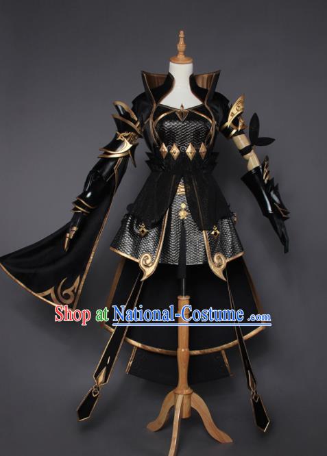 Chinese Traditional Cosplay Female Swordsman Costumes Ancient Knight Dress for Women