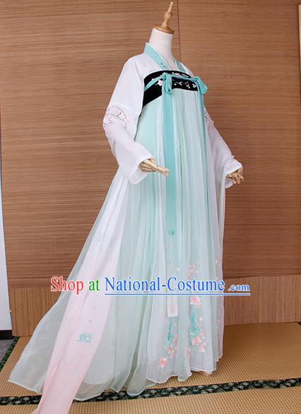 Top Grade Chinese Cosplay Princess Costumes Ancient Tang Dynasty Palace Lady Green Dress for Women