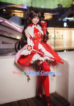 Ancient Chinese Cosplay Costume Chinese Shoes Traditional China Swordsman Clothing and Jewelry Accessories