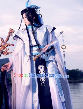 Ancient Chinese Cosplay Costume Chinese Shoes Traditional China Swordsman Clothing and Jewelry Accessories