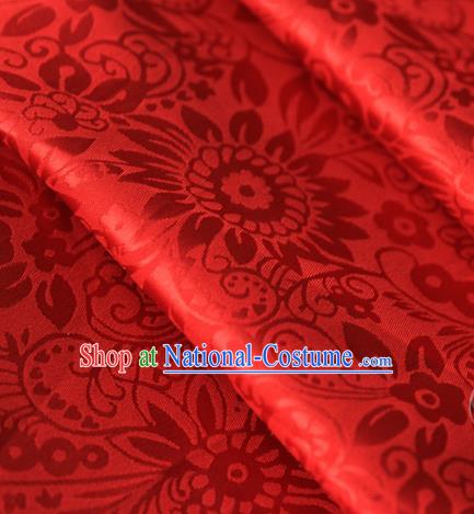 Asian Chinese Traditional Pattern Fabric Red Brocade Silk Fabric Material