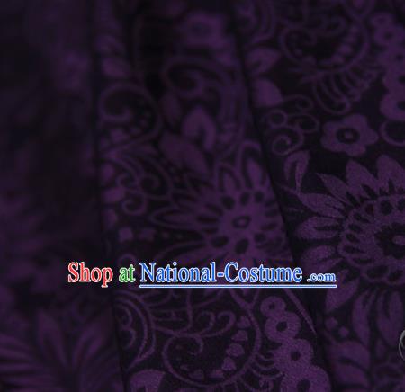 Asian Chinese Traditional Pattern Fabric Purple Brocade Silk Fabric Material