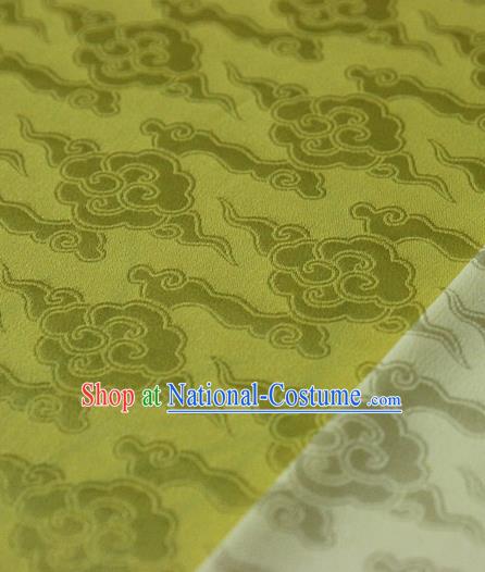 Asian Chinese Traditional Pattern Fabric Ancient Hanfu Golden Brocade Silk Fabric Drapery Material