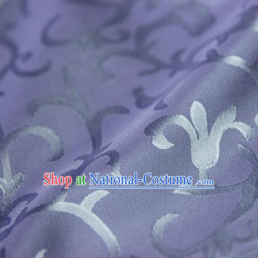 Asian Chinese Traditional Pattern Fabric Ancient Hanfu Jacquard Weave Purple Brocade Silk Fabric Drapery Material