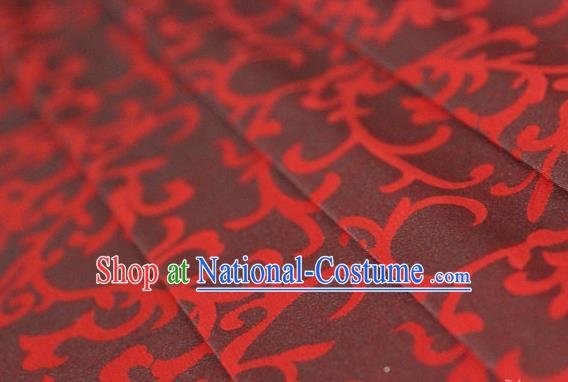 Asian Chinese Traditional Pattern Fabric Ancient Hanfu Jacquard Weave Red Brocade Silk Fabric Drapery Material