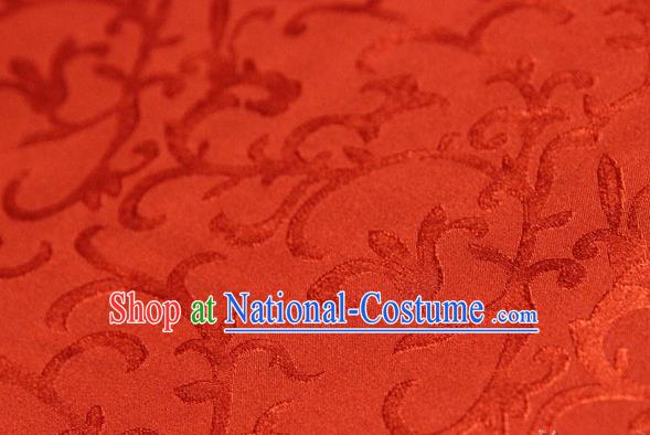 Asian Chinese Traditional Pattern Fabric Ancient Hanfu Jacquard Weave Red Brocade Silk Fabric Drapery Material