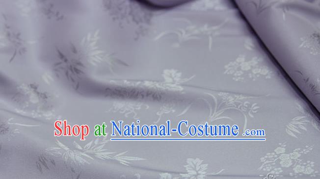 Asian Chinese Traditional Pattern Lilac Silk Fabric Ancient Hanfu Jacquard Brocade Fabric Drapery Material