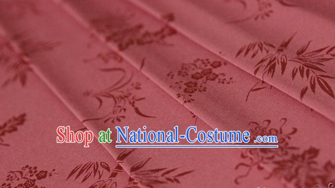 Asian Chinese Traditional Pattern Watermelon Red Silk Fabric Ancient Hanfu Jacquard Brocade Fabric Drapery Material