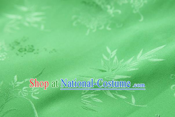 Asian Chinese Traditional Pattern Green Silk Fabric Ancient Hanfu Jacquard Brocade Fabric Drapery Material