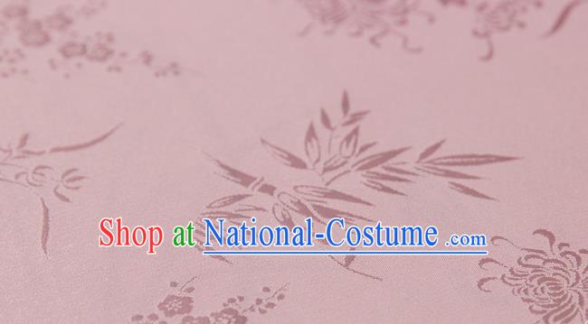 Asian Chinese Traditional Pattern Pink Silk Fabric Ancient Hanfu Jacquard Brocade Fabric Drapery Material