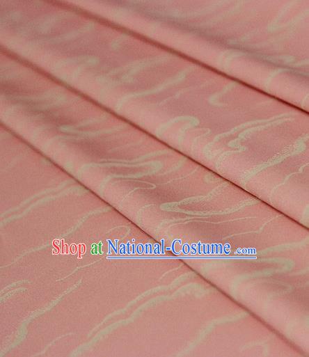 Asian Chinese Traditional Pattern Pink Silk Fabric Ancient Hanfu Brocade Fabric Drapery Material