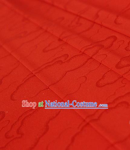 Asian Chinese Traditional Pattern Red Silk Fabric Ancient Hanfu Brocade Fabric Drapery Material