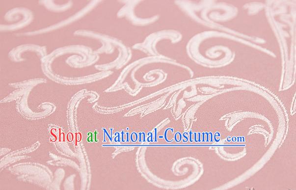 Asian Chinese Traditional Jacquard Silk Fabric Ancient Hanfu Pink Brocade Fabric Drapery Material