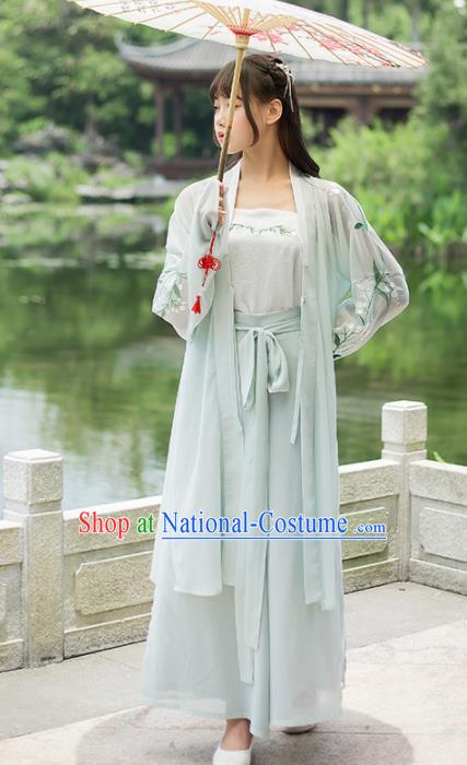 Chinese Ancient Hanfu Dress Song Dynasty Young Lady Embroidered Costumes for Women