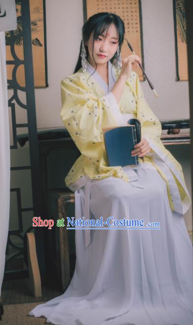 Chinese Ancient Palace Lady Hanfu Han Dynasty Imperial Concubine Queen Embroidered Historical Costumes