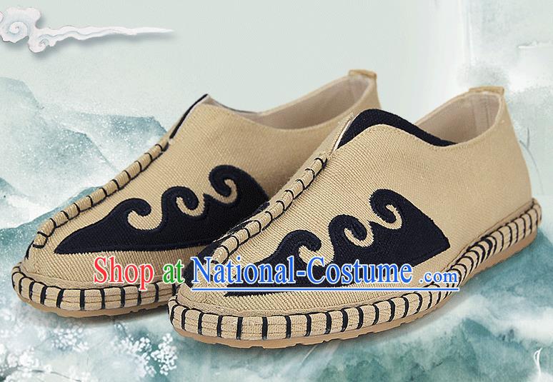 Chinese National Shoes Traditional Multi-layered Cloth Shoes Linen Shoes for Men