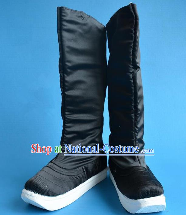 Chinese Traditional Beijing Opera Shoes Ancient Qing Dynasty Minister Boots for Men