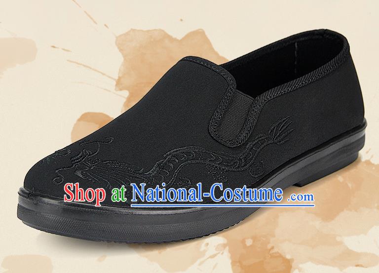 Chinese National Shoes Traditional Cloth Shoes Embroidery Dragon Shoes for Men