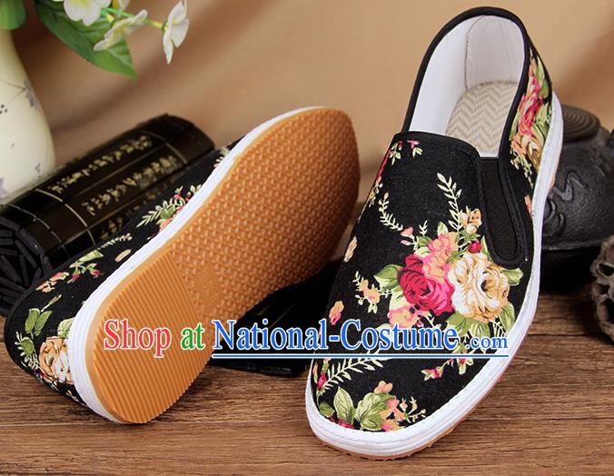 Chinese National Shoes Traditional Cloth Shoes Linen Shoes Embroidered Shoes