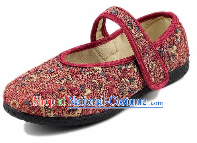 Chinese National Handmade Shoes Traditional Cloth Shoes Red Shoes for Women