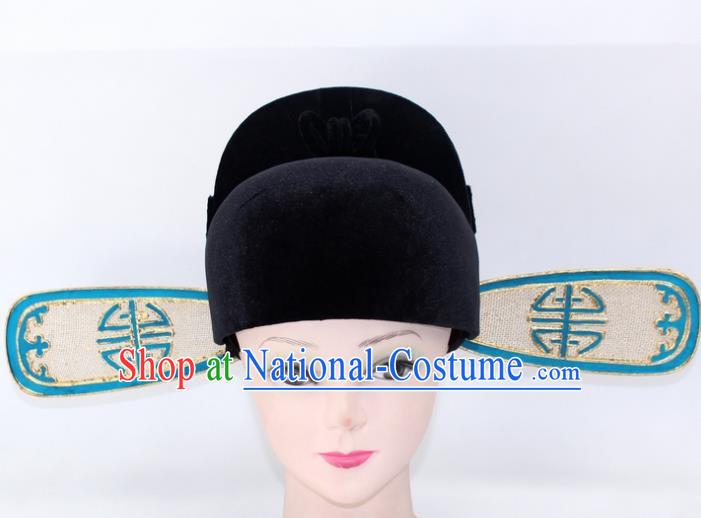 Chinese Traditional Peking Opera County Magistrate Hat Ancient Chancellor Headwear for Men