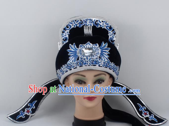 Chinese Traditional Peking Opera Niche Hats Ancient Scholar Black Hat for Men