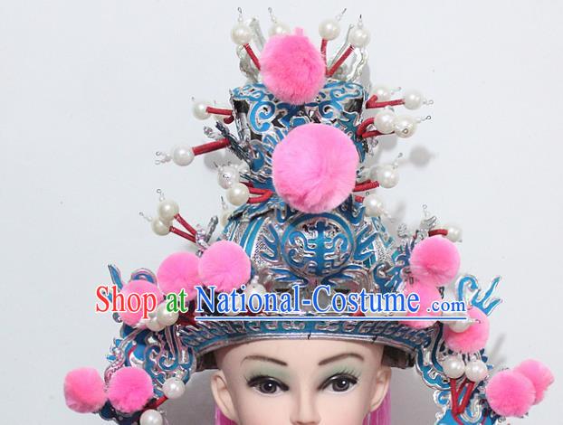 Chinese Traditional Peking Opera Niche Hats Ancient Crown Prince Helmet for Men