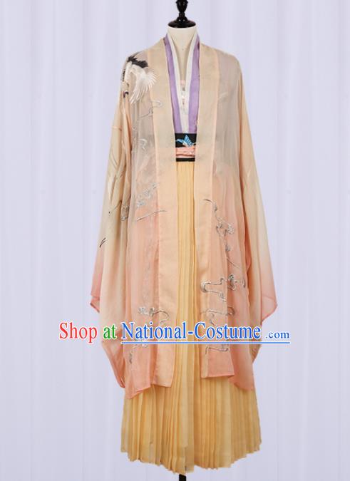 Chinese Ancient Jin Dynasty Princess Hanfu Dress Traditional Embroidered Costumes for Women