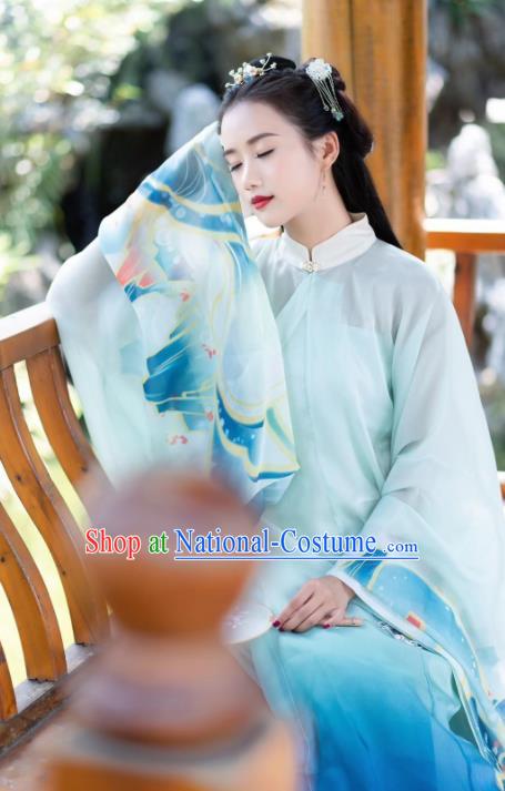 Chinese Ancient Ming Dynasty Princess Hanfu Dress Traditional Embroidered Costumes for Women