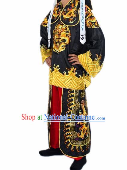 Chinese Traditional Peking Opera Takefu Black Costumes Ancient Imperial Bodyguard Swordsman Clothing for Men