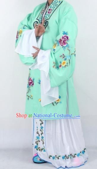 Chinese Traditional Peking Opera Actress Costumes Ancient Nobility Lady Light Green Cloak for Women