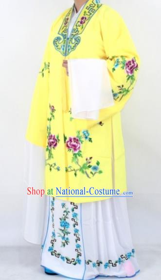 Chinese Traditional Peking Opera Actress Costumes Ancient Nobility Lady Yellow Cloak for Women