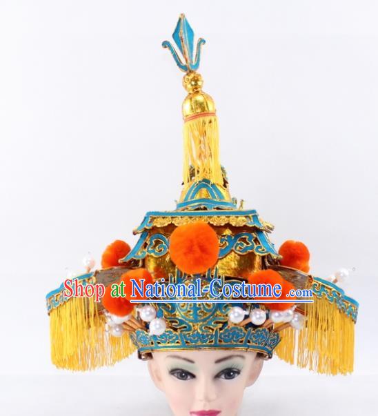 Chinese Traditional Peking Opera Takefu Helmet Ancient Prime Minister Hat for Men