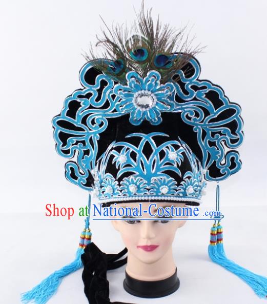 Chinese Traditional Peking Opera Niche Headwear Ancient Gifted Scholar Black Hat for Men