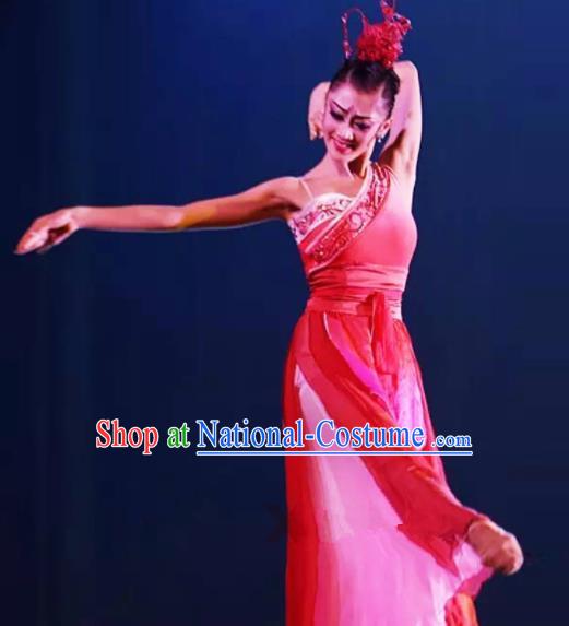 Chinese Traditional Classical Dance Costumes Umbrella Dance Dress for Women