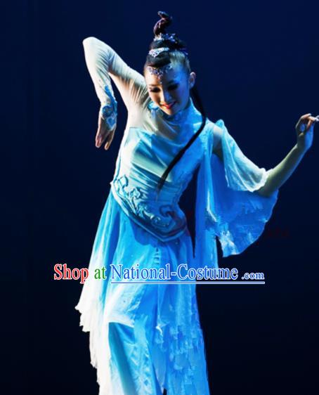 Chinese Traditional Classical Dance Costumes Yanko Dance Umbrella Dance Dress for Women