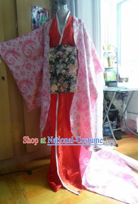 Traditional Chinese Han Dynasty Classical Dance Costumes Ancient Imperial Consort Red Hanfu Dress for Women