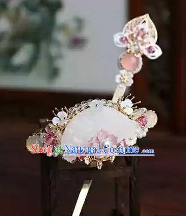 Chinese Traditional Hair Accessories Ancient Handmade Hanfu Jade Hairpins Hair Crown for Women