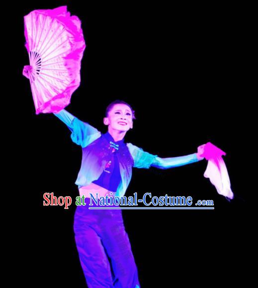 Chinese Traditional Classical Dance Costumes Folk Dance Yangko Fan Dance Clothing for Women