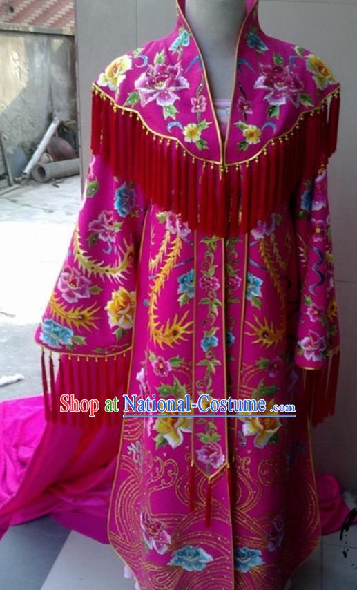 Traditional Chinese Tang Dynasty Costume Ancient Imperial Consort Embroidered Rosy Hanfu Dress for Women