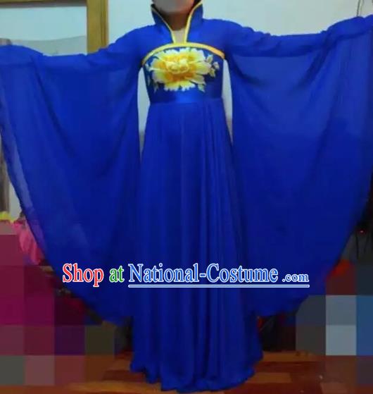 Traditional Chinese Ancient Embroidered Blue Hanfu Dress Tang Dynasty Imperial Consort Historical Costumes for Women