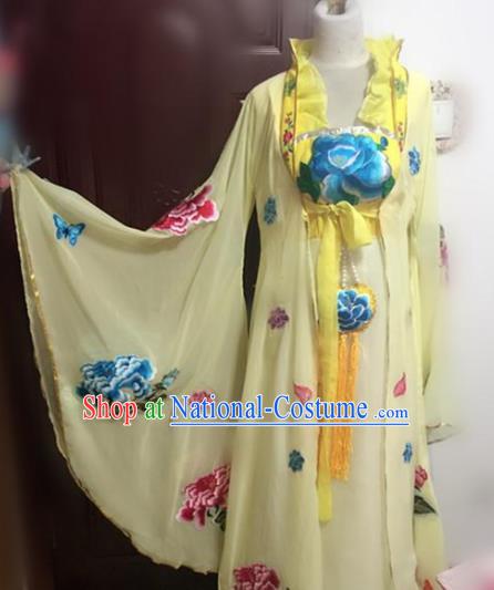 Traditional Chinese Ancient Embroidered Yellow Hanfu Dress Tang Dynasty Imperial Consort Historical Costumes for Women