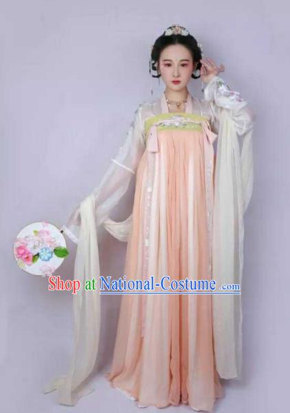 Traditional Chinese Tang Dynasty Palace Hanfu Dress Ancient Princess Embroidered Costumes for Women