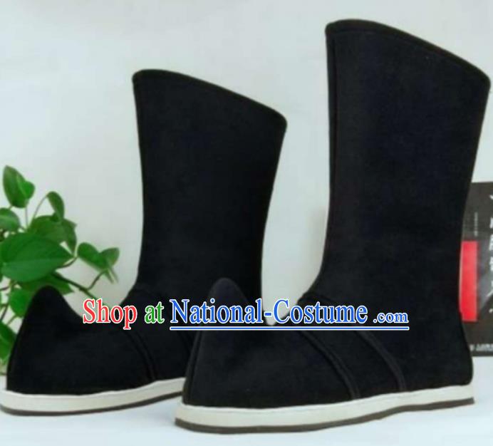 Chinese Traditional Classical Shoes Ancient Hanfu Cloth Shoes Swordsman Black Boots for Men