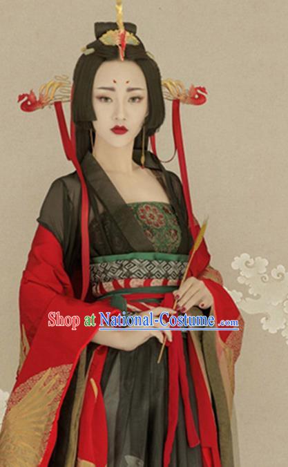 Chinese Ancient Palace Lady Hanfu Han Dynasty Imperial Concubine Queen Embroidered Historical Costumes