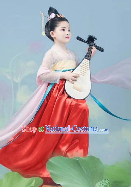 Traditional Chinese Ancient Peri Princess Costumes and Headpiece for Kids