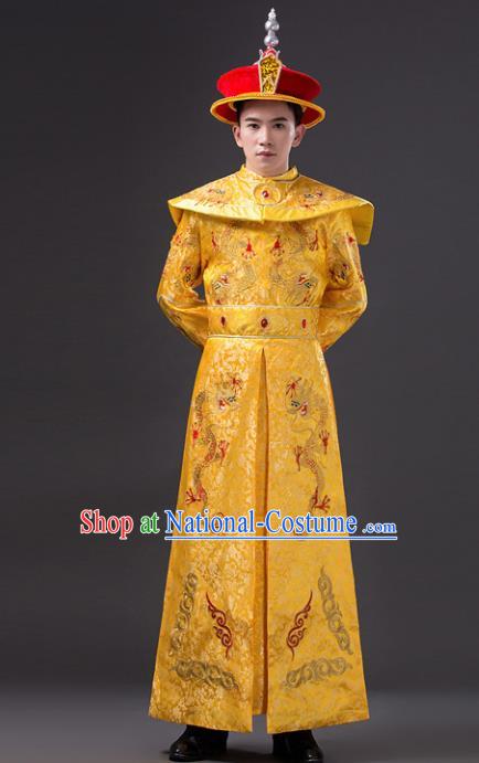 Chinese Ancient Qing Dynasty Emperor Costumes Imperial Robe for Men